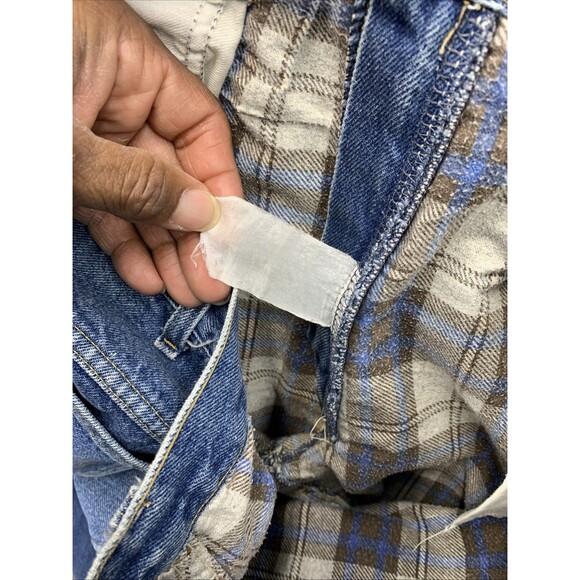 Carhartt Flannel Lined Darkstone Denim Jeans ACTUAL 36x28 Work Relaxed Fit Pants - Picture 15 of 16